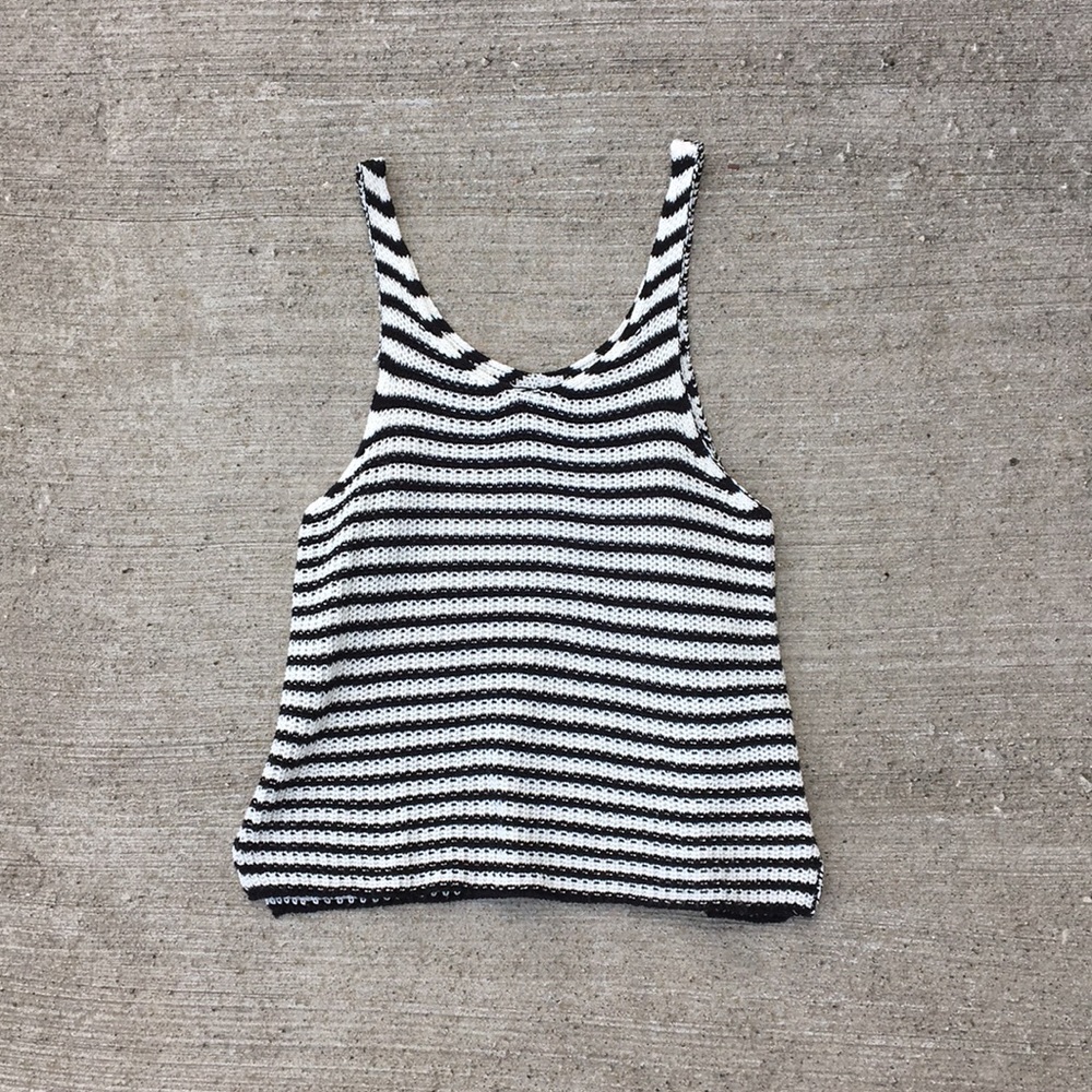 Striped sweater knit crop top